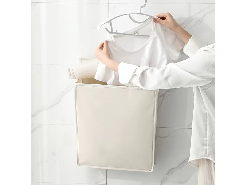  Panier à linge mural, organiseur de salle de bain pliable, panier à linge à large ouverture, organiseur de rangement pour vêtements  - Conforama D