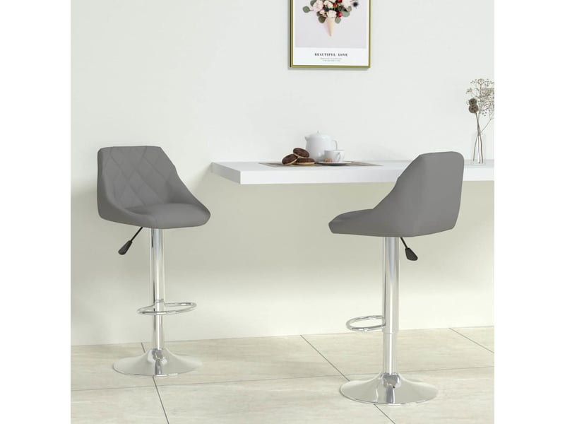 Lot de 2 tabouret de bar, chaise de bar gris similicuir shl39547  - Conforama B