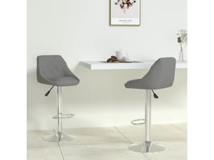 Lot de 2 tabouret de bar, chaise de bar gris similicuir shl39547