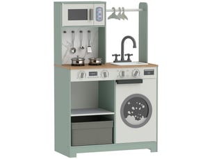 Cuisine enfant compacte avec accessoires blanc vert