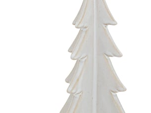 Sapin de noël décoratif en céramique blanc h. 14 cm