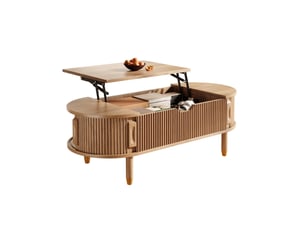 Table basse ovale coloris naturel <strong></strong> <strong></strong> - 48 cmx110 cm