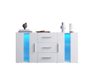 Buffet 2 porte(s) 3 tiroir(s) ROLIPO - 35 cm coloris blanc