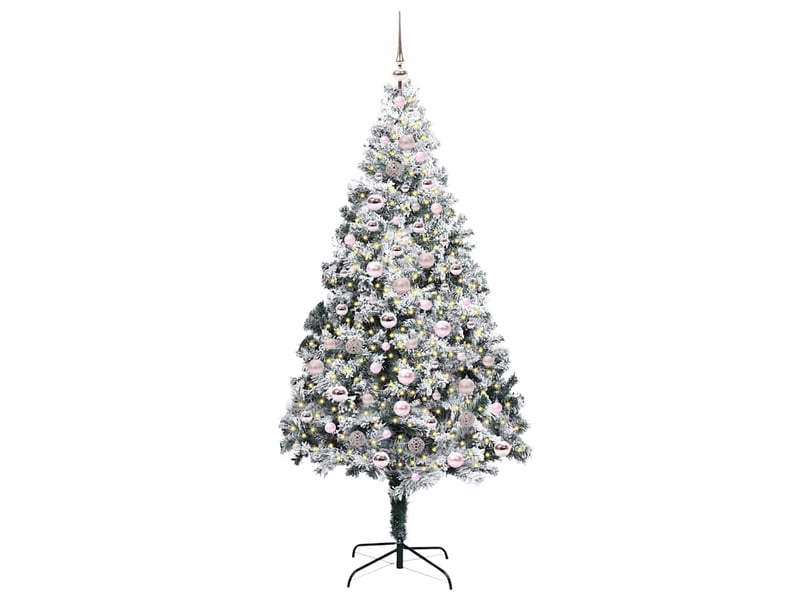 Sapin de noël artificiel, arbre de noël blanc 210 cm pvc, acier et plastique shl5332 - Conforama C