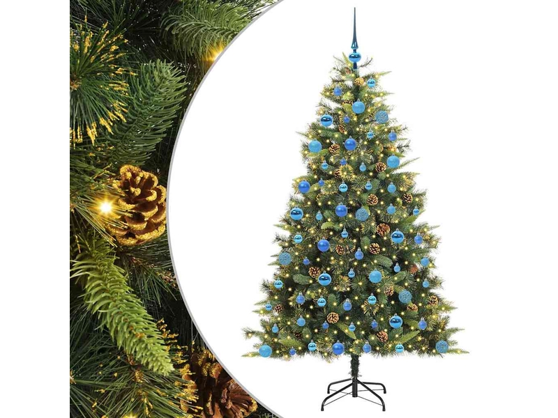 Sapin de noël - arbre de noël artificiel avec branches pliables et cônes 180 cm - Conforama A
