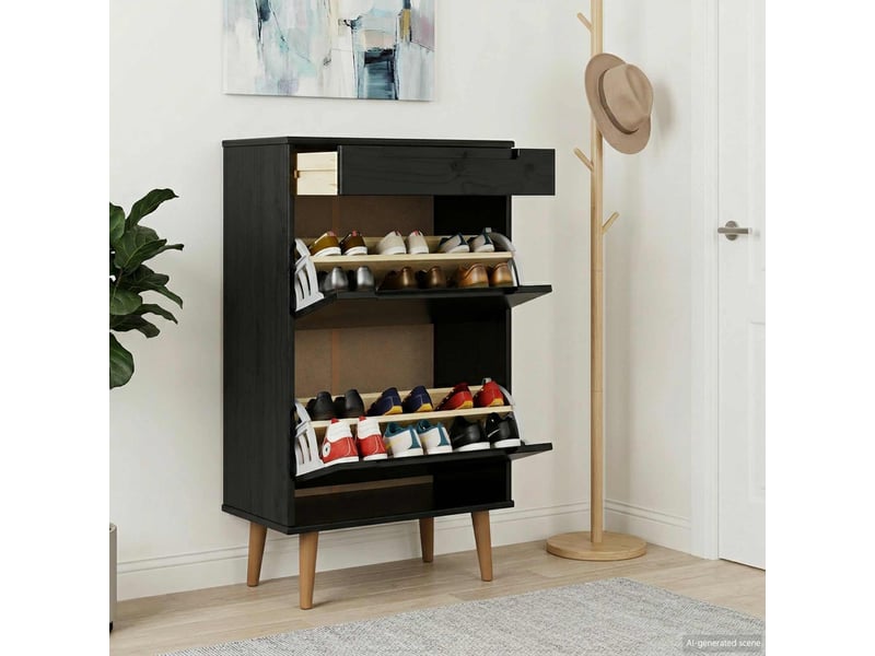  Meuble à chaussures, armoire à chaussures molde 59,5x35x103 cm noir  - Conforama D