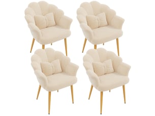 Fauteuil fixe Tissu bouclette beige vendu Par 4