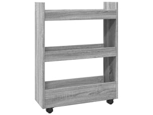 Chariot de rangement étroit pour bureau 3 niveaux sonoma gris shl63955