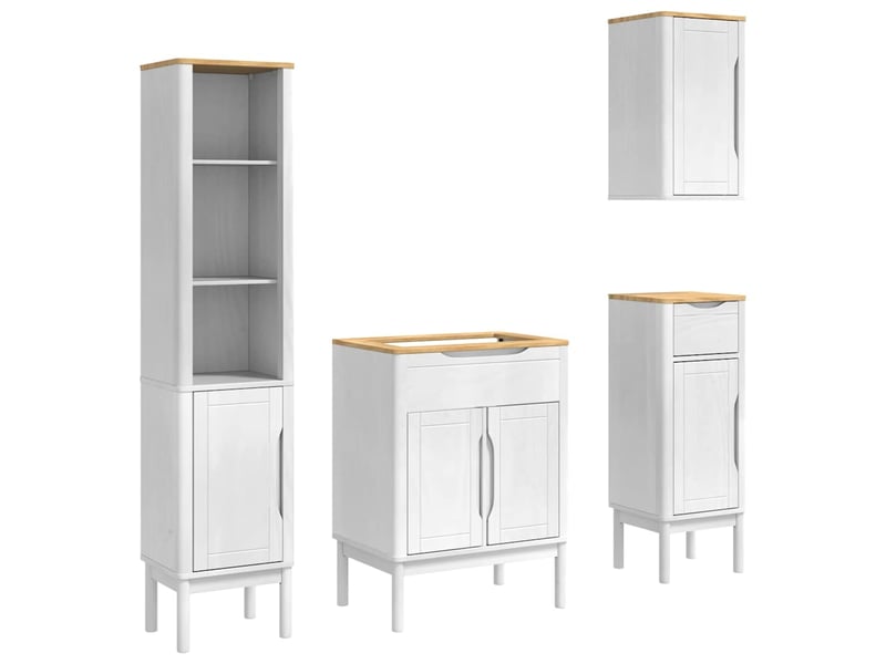 Ensemble de mobilier de salle de bain floro 4 pièces blanc cf64671 - Conforama A