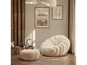Fauteuil fixe pivotant <strong>IDOHOME</strong> <strong>ECLIPSE</strong> Tissu beige