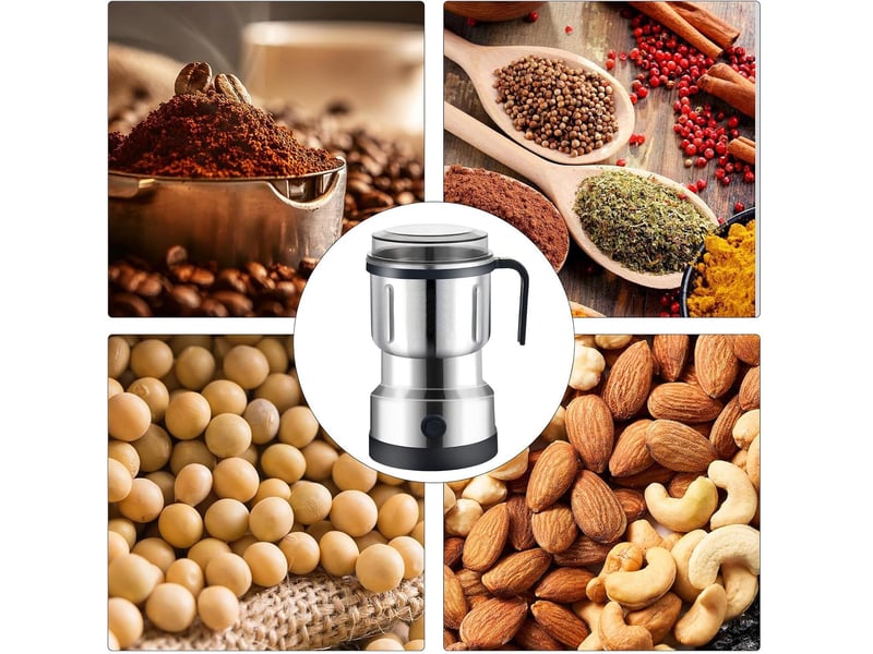  Moulin à café électrique professionnel en acier inoxydable broyage rapide moulin à épices à une touche 500ml avec couvercle broyeur à grain usage  - Conforama D