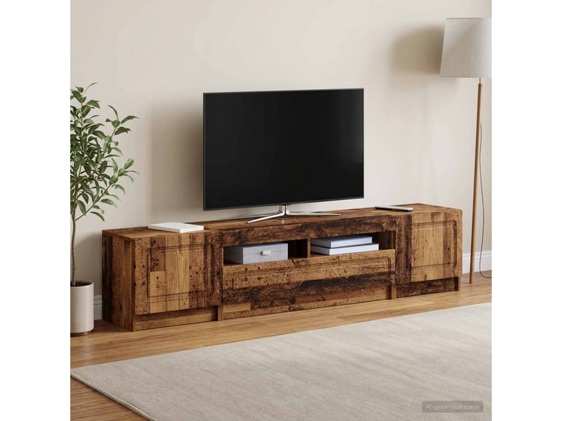  Meuble tv - banc tv - meuble de rangement led utrecht 3 pcs bois ancien bois d'ingénierie  - Conforama C