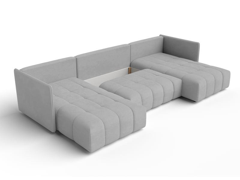 Canapé d'angle u gris clair avec fonction sommeil veliro 345 VeliroU - Conforama E