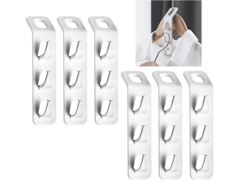  Lot de 6 crochets de connexion pour cintres empilables - organisateur de vêtements - accessoires de cintre peu encombrants, blanc  - Conforama A