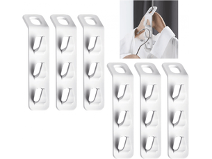 Lot de 6 crochets de connexion pour cintres empilables - organisateur de vêtements - accessoires de cintre peu encombrants, blanc