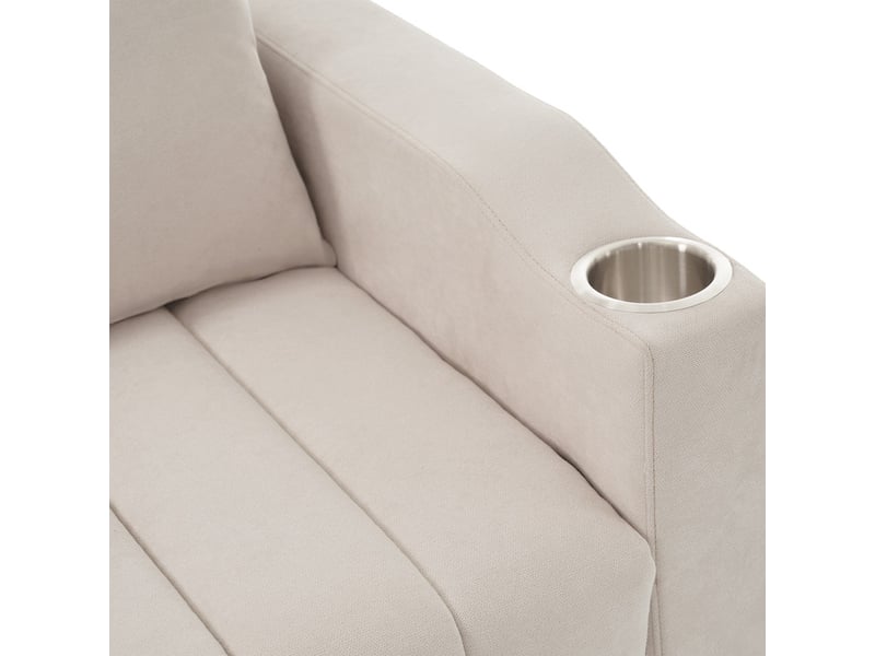  Canapé droit convertible,2 places,avec de porte-gobelets, dossier réglable,136 x 162 x 84 cm,beige  - Conforama E