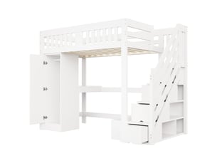 Lit mezzanine 140x200 cm coloris blanc