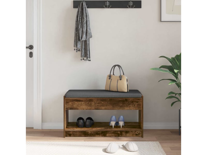  Banc d'entrée, banc interieur chêne fumé 83x38x45 cm  - Conforama D