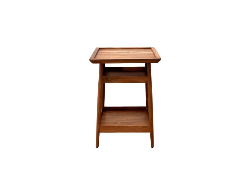  Table d'appoint carrée en bois de teck  - Conforama E