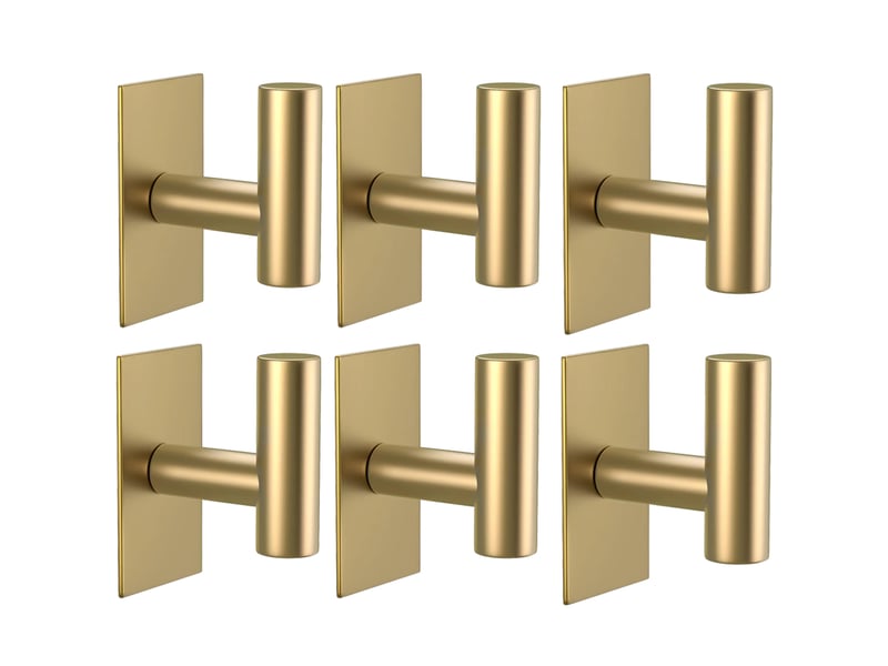 6 pcs crochets muraux pour manteau et serviette, de porte auto-adhésifs à coller, pour douche, salle de bain, cuisine, dorée, jaune - réf. Szpb846264jjzj - Conforama A