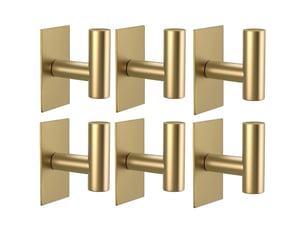 6 pcs crochets muraux pour manteau et serviette, de porte auto-adhésifs à coller, pour douche, salle de bain, cuisine, dorée, jaune - réf. Szpb846264jjzj