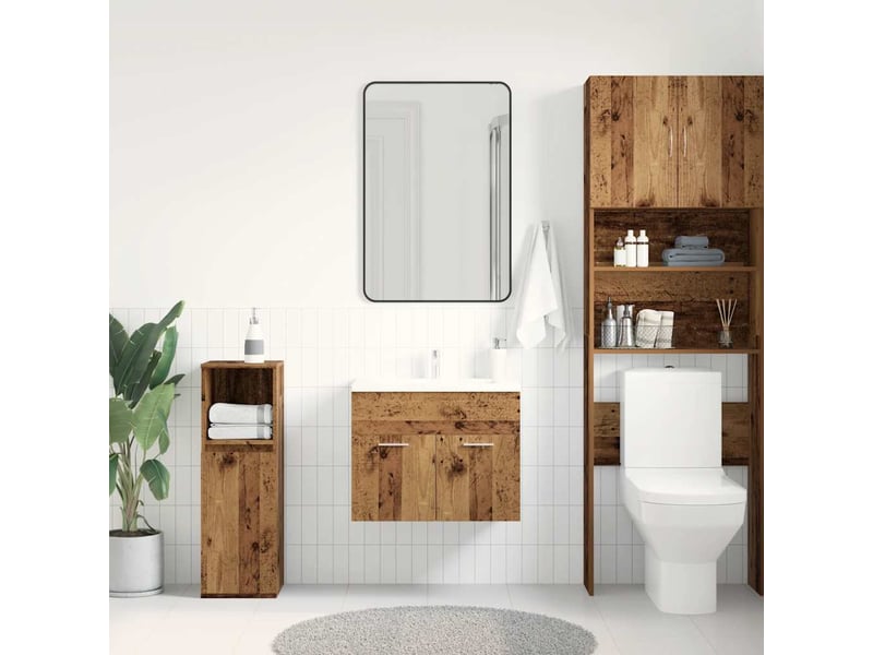  Meuble sous-vasque salle de bain en bois ancien 60x38.5x46cm bois d'ingénierie  - Conforama C