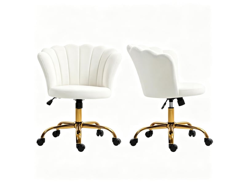  Chaise de bureau 69x64 cm réglable en métal blanche  - Conforama A