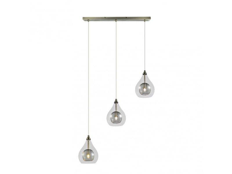  Fabrilamp lhasa, suspension, moderne, 3 x g9, cuir, 30-148 x 65 x 65 cm 154093014 - Conforama C
