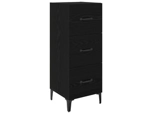 Buffet - bahut - meuble de rangement chêne noir 34,5 x 34 x 90 cm bois d'ingénierie