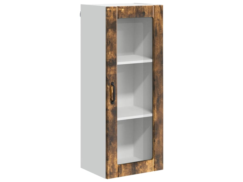  Meuble mural de cuisine, cabinet en verre mural chêne fumé 40x31x100cm shl8672  - Conforama A