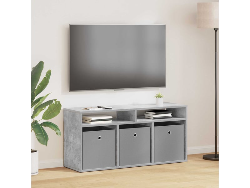  Armoire de rangement bureau avec tiroir gris béton 102x32x48,5 cm  - Conforama B