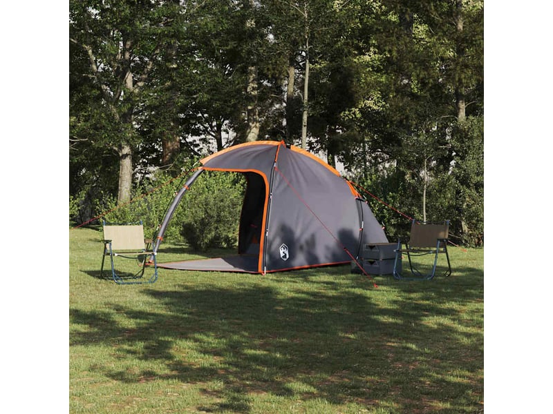  Tente de camping, tente cabane 2 personne gris et orange taffetas  - Conforama B