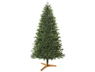Sapin de noël artificiel 210 cm nordmann, 1008 pointes de branches articulées réalistes en pe, support en bois, vert