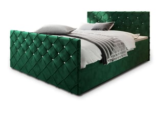 Lit avec rangement 160x200 cm <strong>MASSENO</strong> <strong></strong> coloris vert