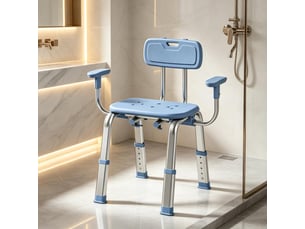 Chaise de douche ergonomique, hauteur et assise réglables pour salle de bain