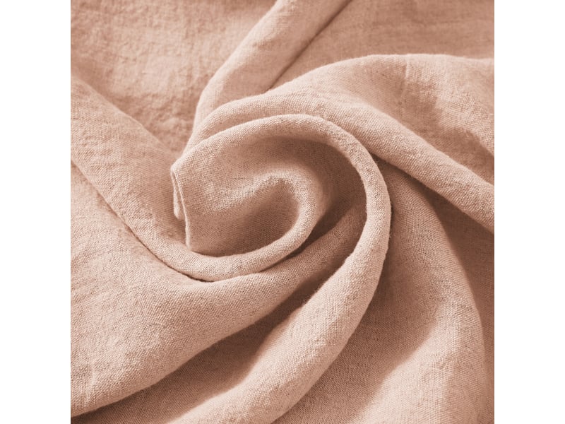  Housse de couette 260 x 240 cm lin lavé français luxe soline vieux rose 12464 - Conforama D