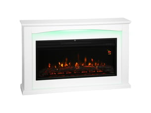Cheminée électrique effet flamme blanche, 1000 w2000 w, 121 x 25 x 77 cm