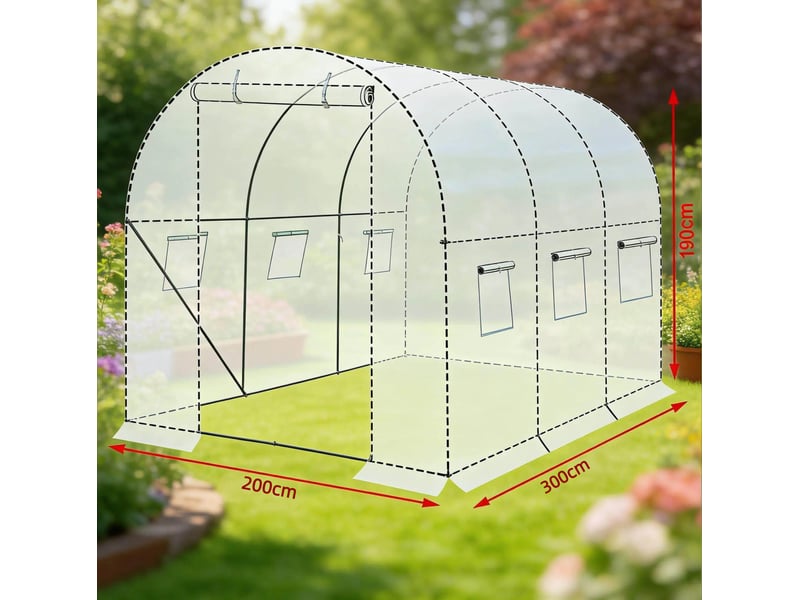  Serre de jardin 200x300x190 cm en métal verte  - Conforama E