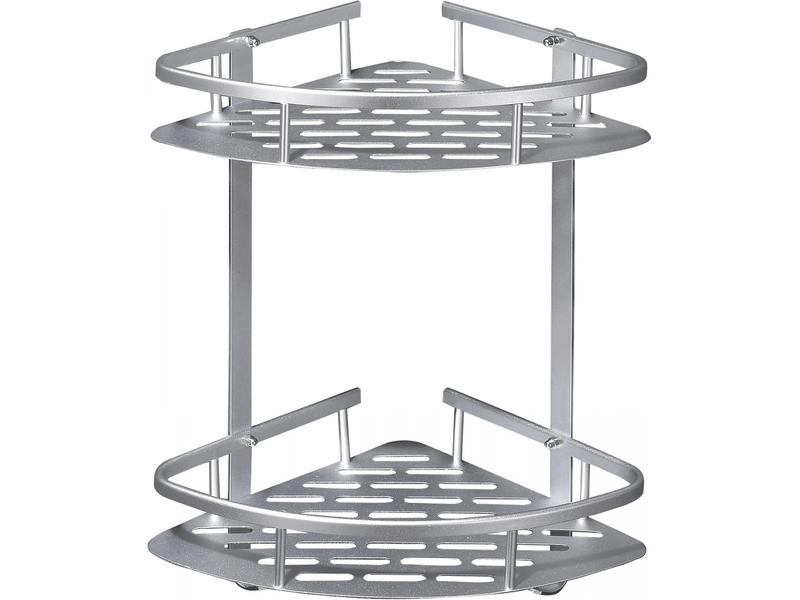  Étagère de douche sans perçage, étagère de salle de bain en aluminium, rangement de douche antirouille, étagère d'angle de salle de bain avec 2 croch  - Conforama A