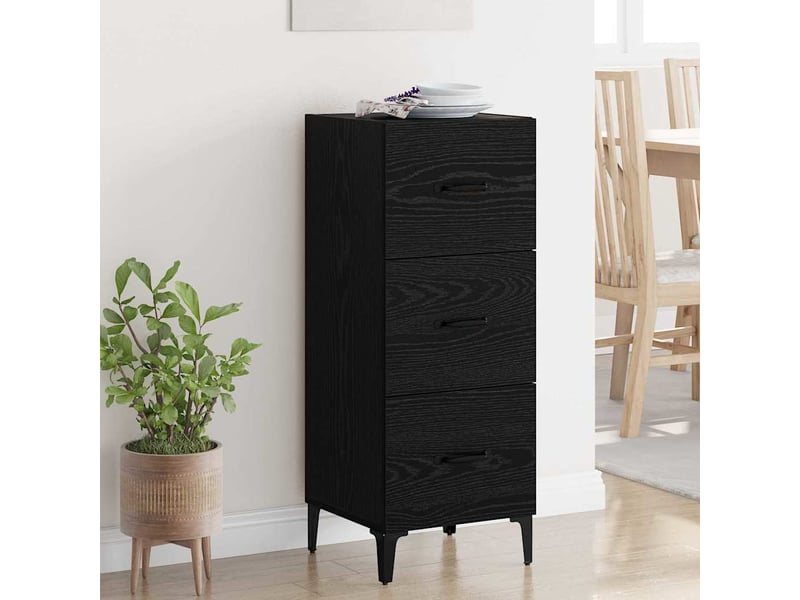  Buffet - bahut - meuble de rangement chêne noir 34,5 x 34 x 90 cm bois d'ingénierie  - Conforama B