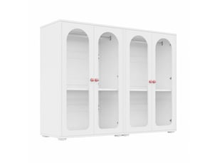 Lot de 2 armoires enfant à 2 portes, tringle et étagères réglables, poignées roses, pour chambre, 160 × 50 × 120 cm