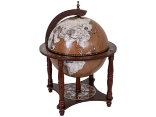Meuble porte-bouteilles globe terrestre marron l41,6 x 56 h cm