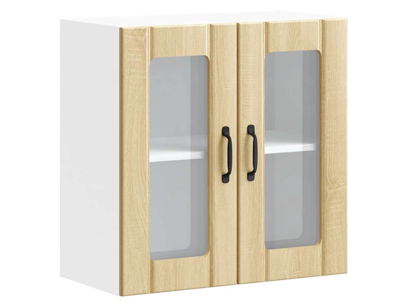  Armoire murale de cuisine avec porte vitrée lucca en chêne sonoma shl8535  - Conforama A