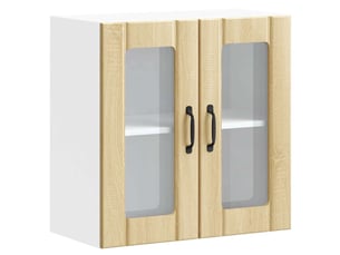 Armoire murale de cuisine avec porte vitrée lucca en chêne sonoma shl8535