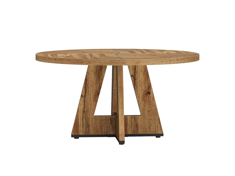  Table à manger ronde 120 cm style campagne bois naturel  - Conforama A