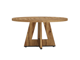 Table à manger ronde 120 cm style campagne bois naturel