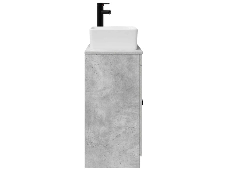 Meuble salle de bain avec évier, meuble de rangement gris béton 54x35x83 cm shl3729 - Conforama E
