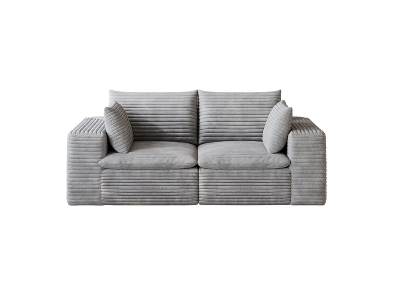 Canapé nuage en velours côtelé gris foncé 180 cm, design modulaire 2 places, sans montage requis - Conforama A