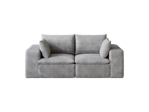 Canapé nuage en velours côtelé gris foncé 180 cm, design modulaire 2 places, sans montage requis