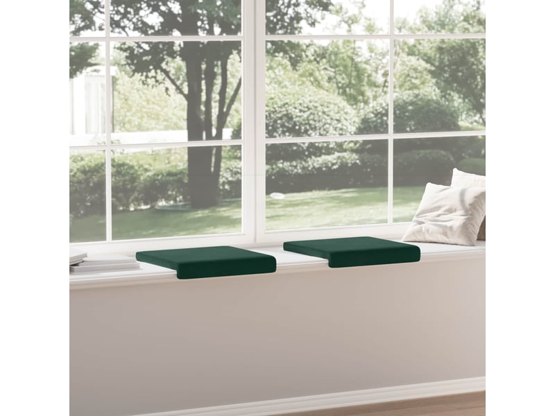 Lot de 2 coussins de banc, coussins d'assise, coussins pour chaisecanapé velours vert foncé profondeur 35 cm cf52553 - Conforama D